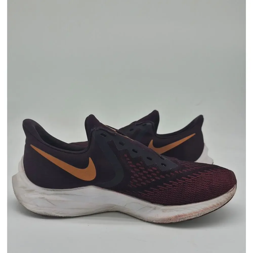 Nike Zoom Winflo 6 Running Shoes Women’s Size 9 Burgundy Orange Sneakers